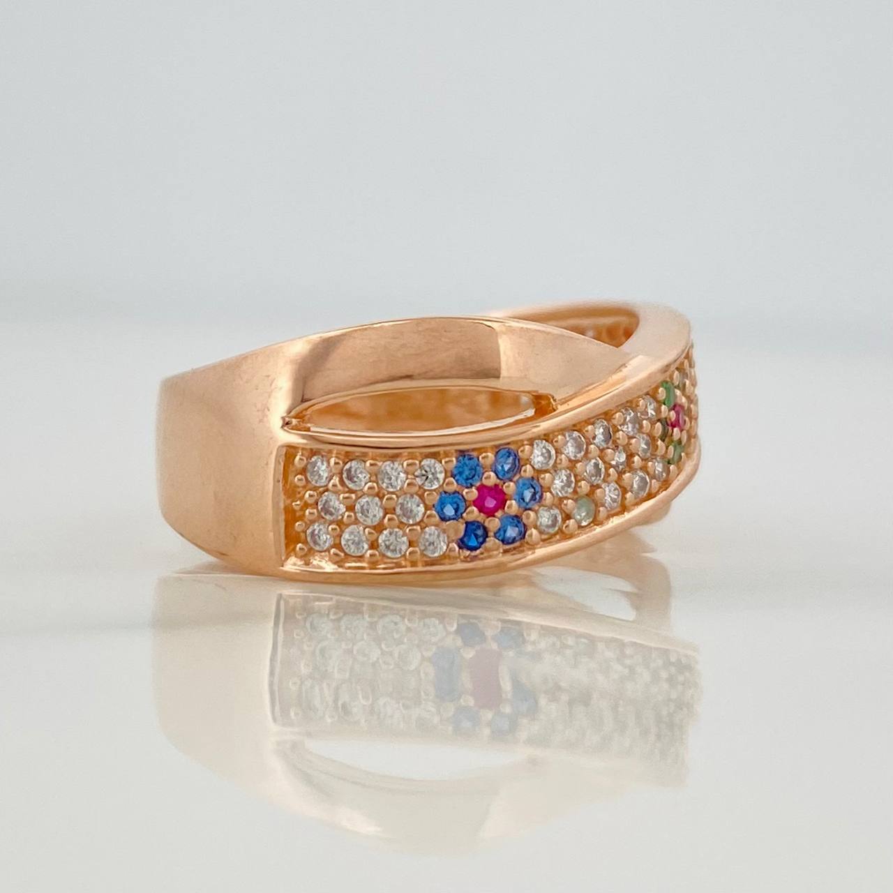 Crossed Ring 3.2g / Size 6 3/4 Rose Gold 18K