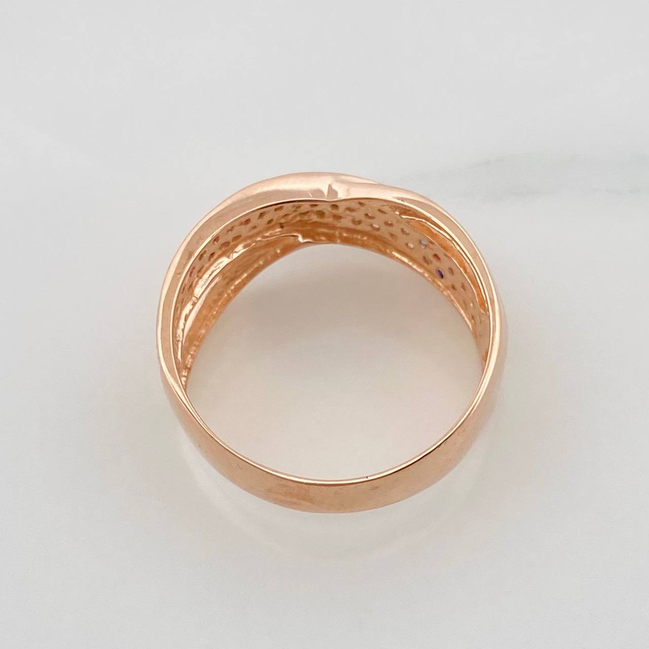 Crossed Ring 3.2g / Size 6 3/4 Rose Gold 18K
