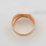 Crossed Ring 3.2g / Size 6 3/4 Rose Gold 18K