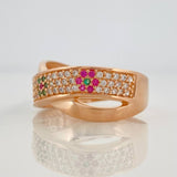 Crossed Ring 3.2g / Size 6 3/4 Rose Gold 18K