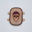 Charm Skull 10gr / 3.4cm / Fuchsia Black White Zircons Two Golds Black Pink 18K $