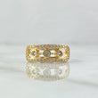 Orion Oval Frame Ring 2.95gr / Size 6 1/2 / White Zircons 18K Yellow Gold ©