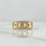 Orion Oval Frame Ring 2.95gr / Size 6 1/2 / White Zircons 18K Yellow Gold ©