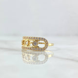 Orion Oval Frame Ring 2.95gr / Size 6 1/2 / White Zircons 18K Yellow Gold ©