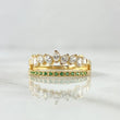 Tiara Ring Yustapuesta 2.5gr / Size 7 1/2 / White and Green Zircons 18K Yellow Gold ©
