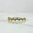 Zig Zag Ring 1.45gr / Size 6 1/2 / Green Zircons 18K Yellow Gold ©