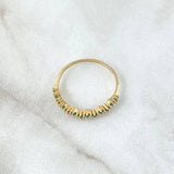 Zig Zag Ring 1.45gr / Size 6 1/2 / Green Zircons 18K Yellow Gold ©