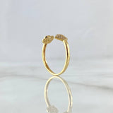 Heart Hug Bear Ring TS 1.65gr / Size 7 / Multicolor White Zircons 18K Yellow Gold ©