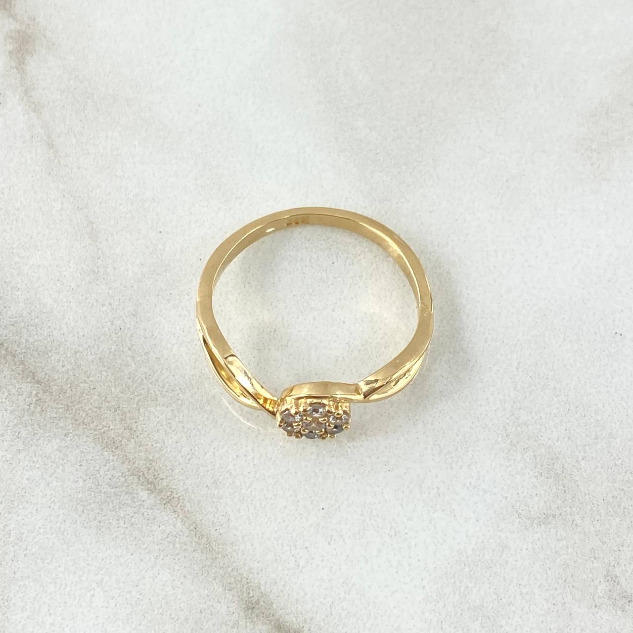 Infinity Center Ring Shot 2.4gr / T6 1/2 / White Zircons 18K Yellow Gold ©