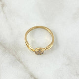 Infinity Center Ring Shot 2.4gr / T6 1/2 / White Zircons 18K Yellow Gold ©
