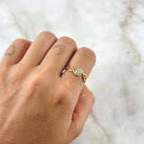 Infinity Center Ring Shot 2.4gr / T6 1/2 / White Zircons 18K Yellow Gold ©