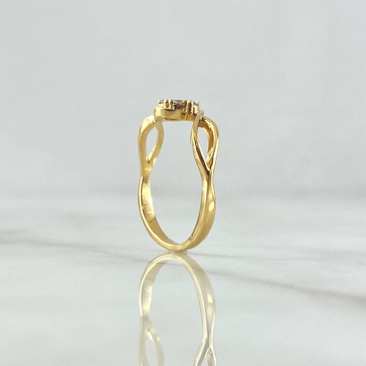 Infinity Center Ring Shot 2.4gr / T6 1/2 / White Zircons 18K Yellow Gold ©