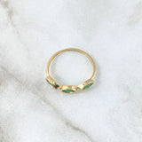 Trinity Eyes Ring 1.4gr / T6 3/4 / Green Zircons 18K Yellow Gold ©