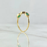 Trinity Eyes Ring 1.4gr / T6 3/4 / Green Zircons 18K Yellow Gold ©