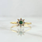 Octopetala Flower Ring 2.2gr / Size 7 / White Zircons Yellow Gold 18K