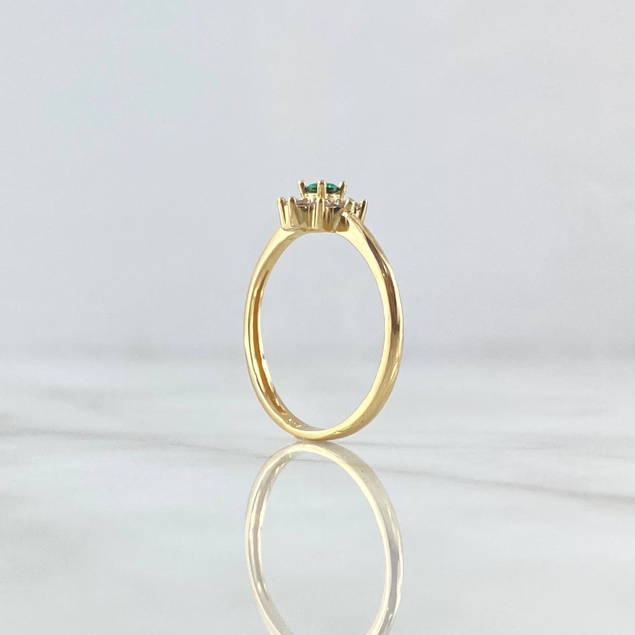 Octopetala Flower Ring 2.2gr / Size 7 / White Zircons Yellow Gold 18K