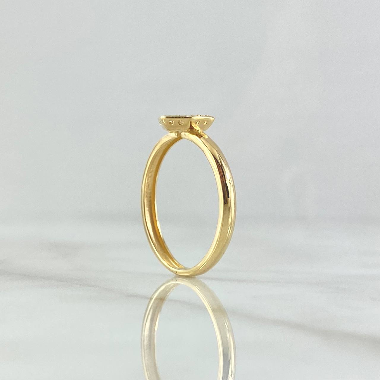 Hexagonal Halo Solitaire Ring 2gr / Size 6 3/4 / White Zircons 18K Yellow Gold
