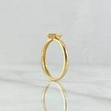 Hexagonal Halo Solitaire Ring 2gr / Size 6 3/4 / White Zircons 18K Yellow Gold