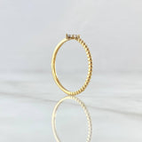 Dotted Flower Ring Spheres 1.2gr / Size 7 3/4 / White Zircons 18K Yellow Gold