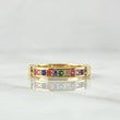 Bear Track Ring TS 3.15gr / T6 1/4 / Multicolor Zircons 18K Yellow Gold