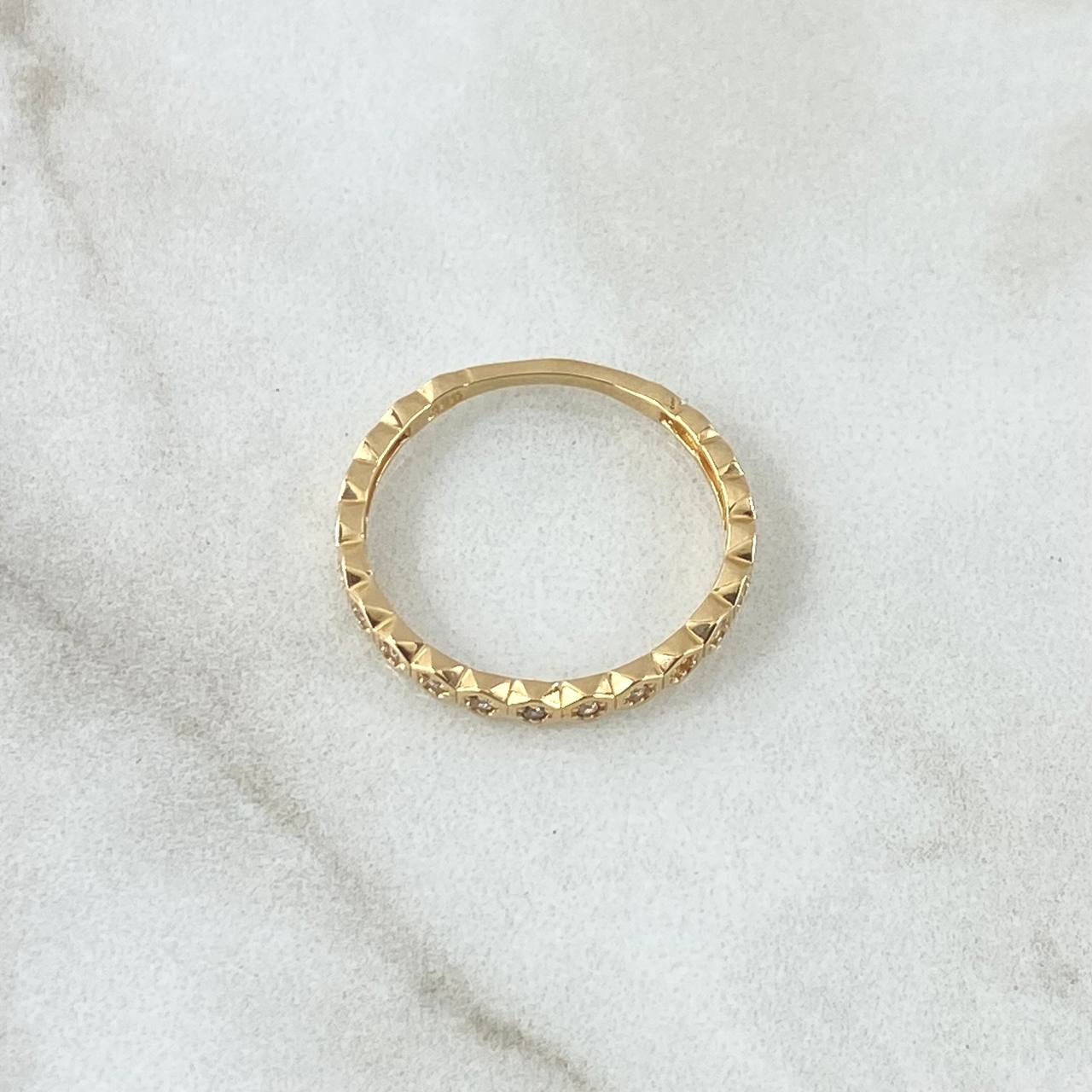 Partial Multi-Eye Ring 1.7gr / Size 7 / White Zircons 18K Yellow Gold