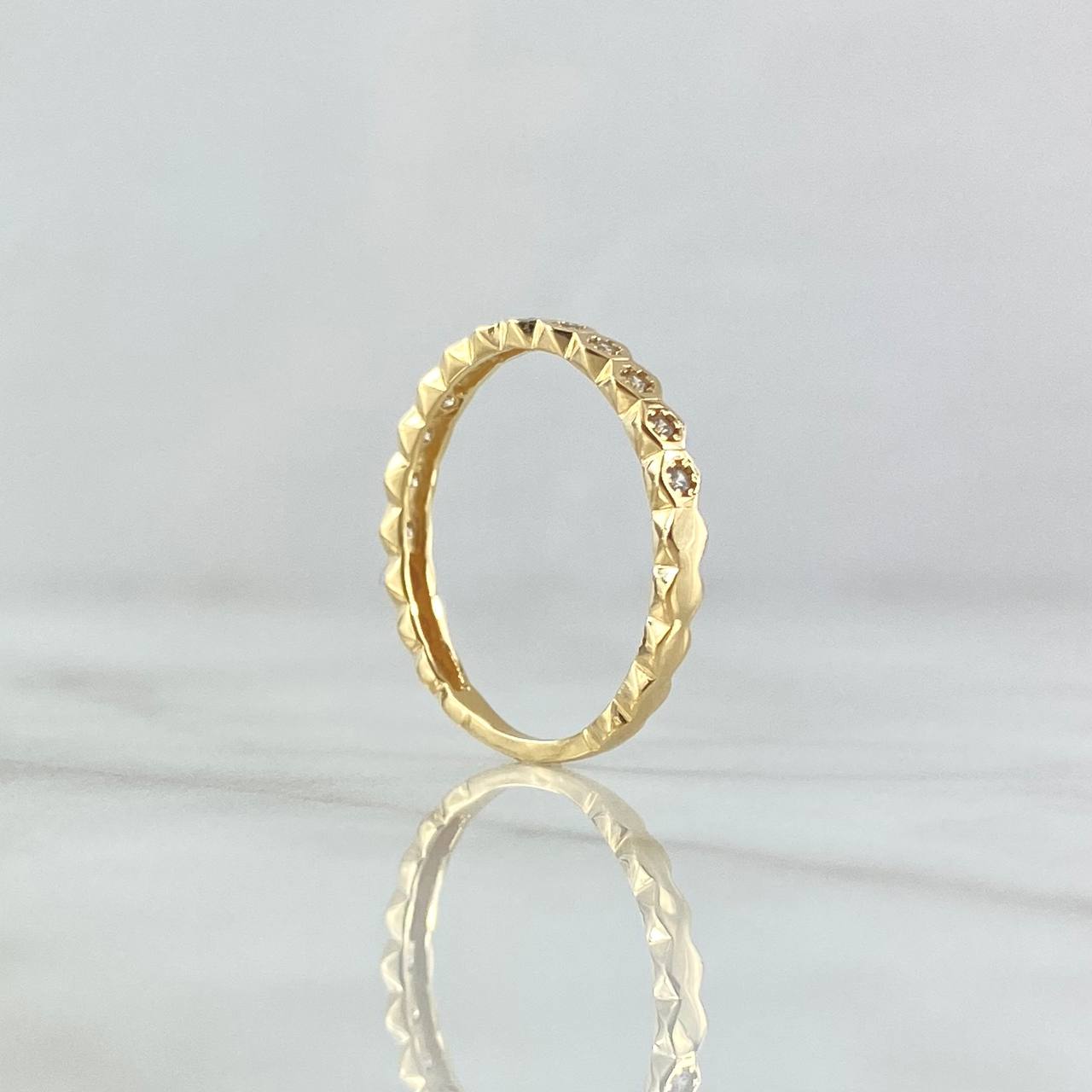 Partial Multi-Eye Ring 1.7gr / Size 7 / White Zircons 18K Yellow Gold