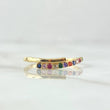 Wavy Lines Ring 2gr / T7 1/4 / Multicolor Zircons 18K Yellow Gold