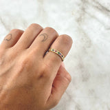 Bear Track Ring TS 3.15gr / T6 1/4 / Multicolor Zircons 18K Yellow Gold