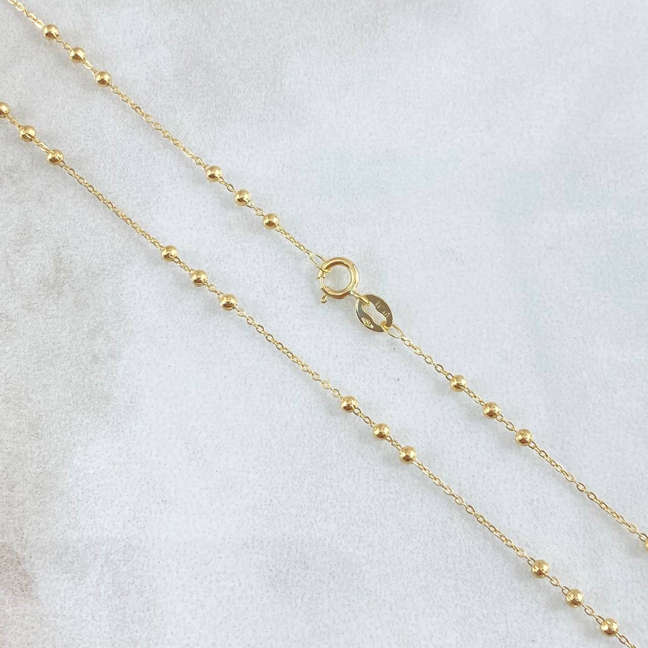 Classic Link Chain Special Trio 1.55gr / 40cm / 2mm Beads Polished Yellow Gold +3 18K