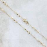 Classic Link Chain Special Trio 1.55gr / 40cm / 2mm Beads Polished Yellow Gold +3 18K