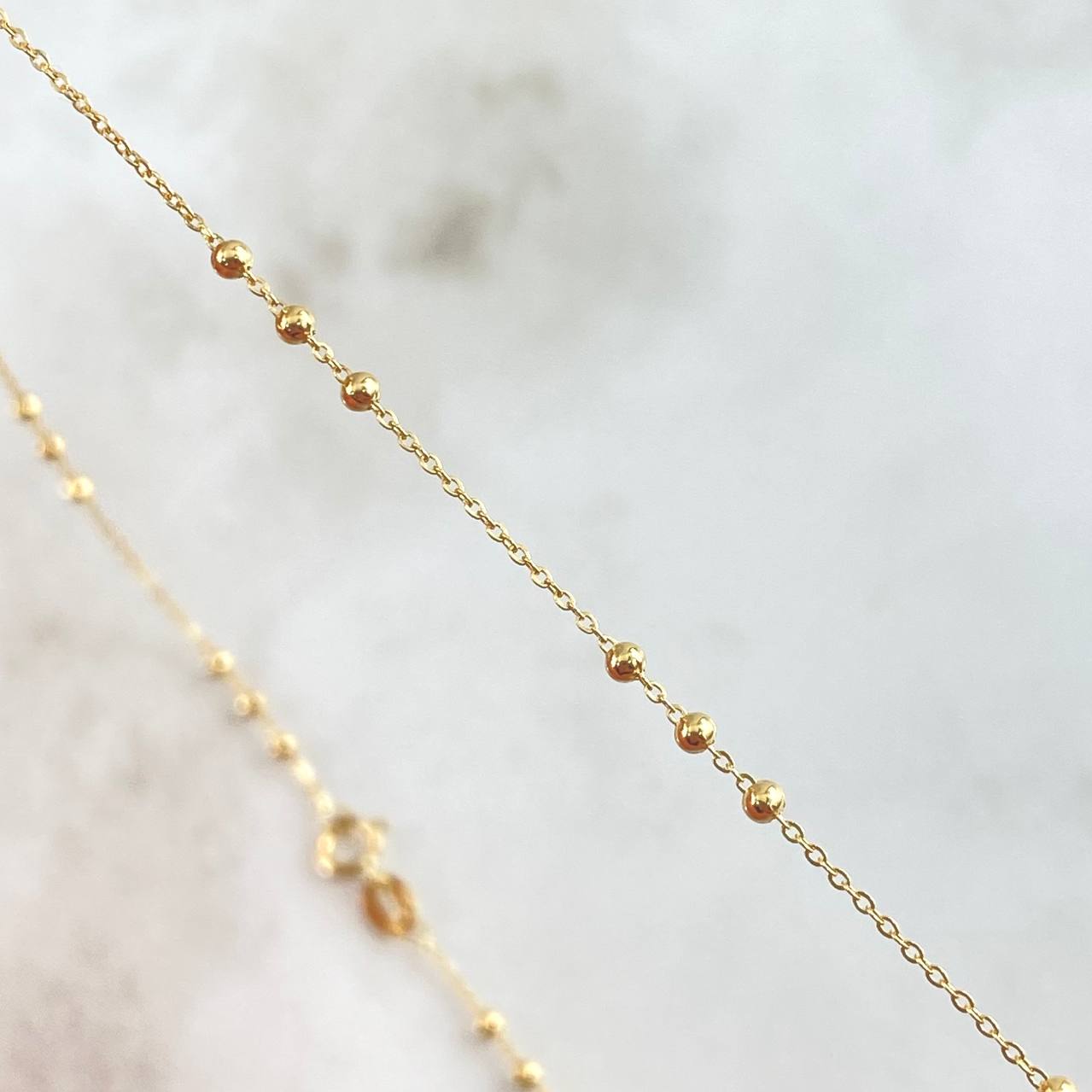 Classic Link Chain Special Trio 1.55gr / 40cm / 2mm Beads Polished Yellow Gold +3 18K
