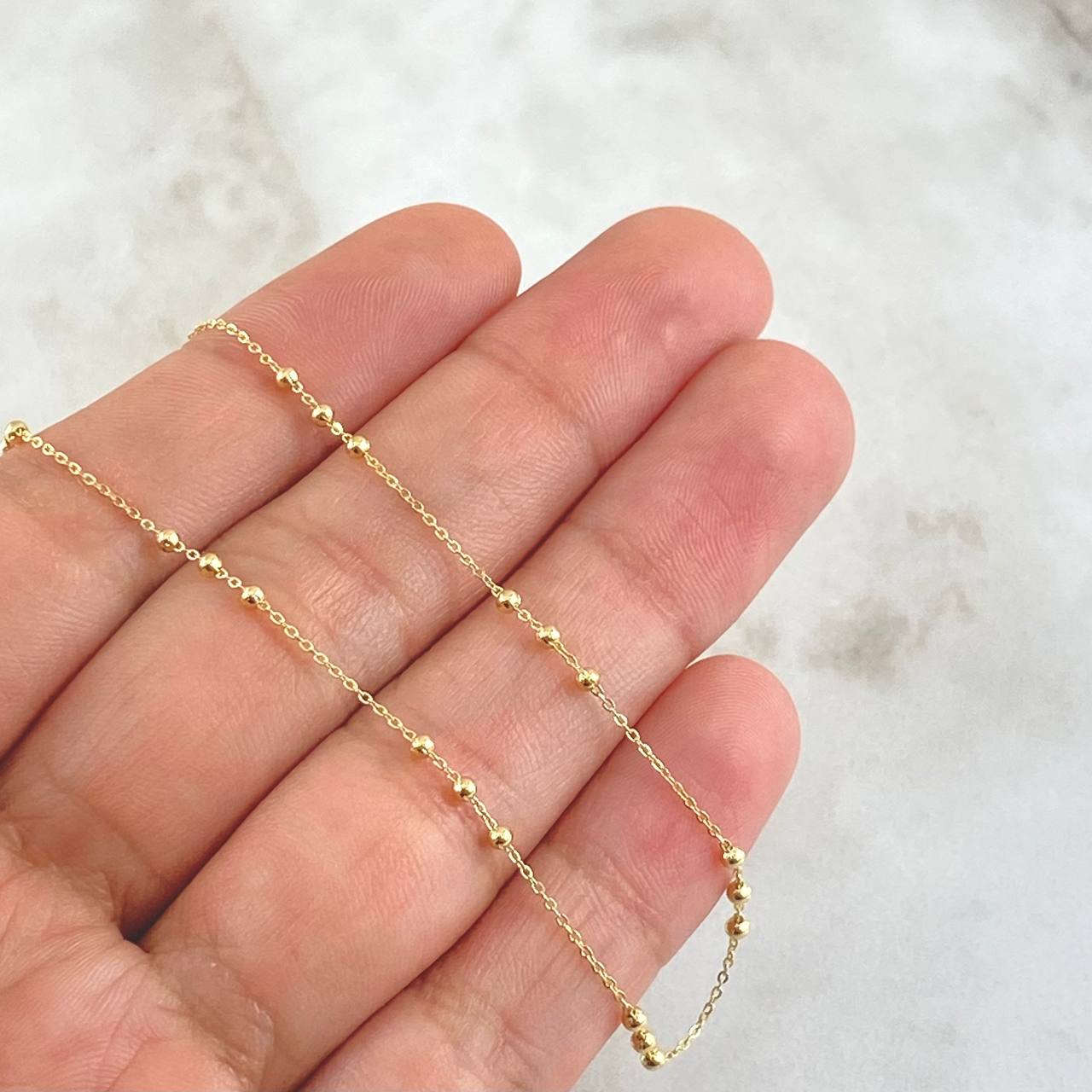 Classic Link Chain Special Trio 1.75gr / 45cm / 2mm Beads Polished Yellow Gold +3 18K