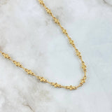 Rustic Flowered Chain 11.25gr / 60cm / 5mm Diamond Cut 18K Yellow Gold