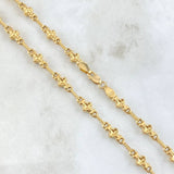 Rustic Flowered Chain 11.25gr / 60cm / 5mm Diamond Cut 18K Yellow Gold