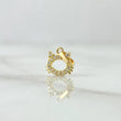 Dije Cara de Gato Silueta 0.4gr / 1.2cm / Circones Blancos Oro Amarillo 18K