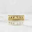 Ring with Rhombic Spikes 4gr / Size 7 / White Zircons 18K Yellow Gold
