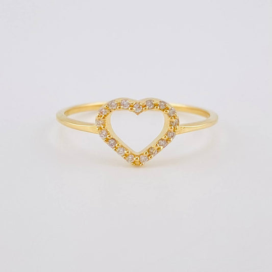 Delicate Heart Ring 1.1g / T7 Yellow Gold 18K
