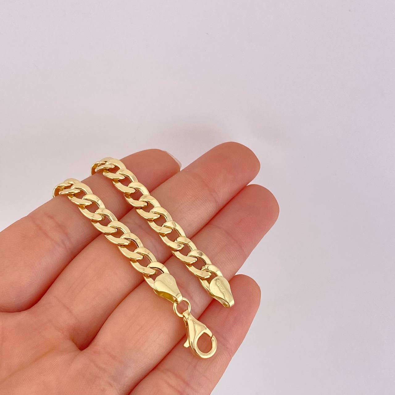 Pulso Cubano 7g / 7 3/4 in / 6.4mm Oro Amarillo 18K