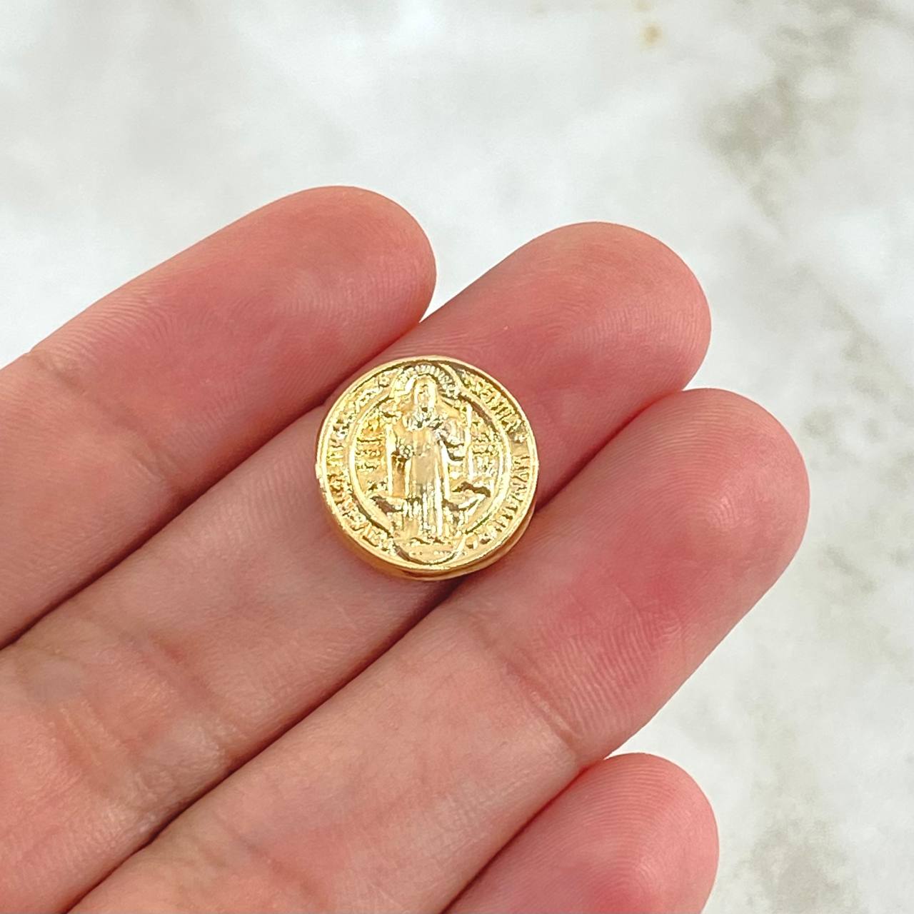Herraje San Benito Tambor 0.8gr / 1.5cm / Nac.Esp. Oro 18K *