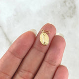 Dije Virgen Guadalupe 0.4gr / 1.8cm / Troquelado - Ovalo Mate Oro Amarillo 18K