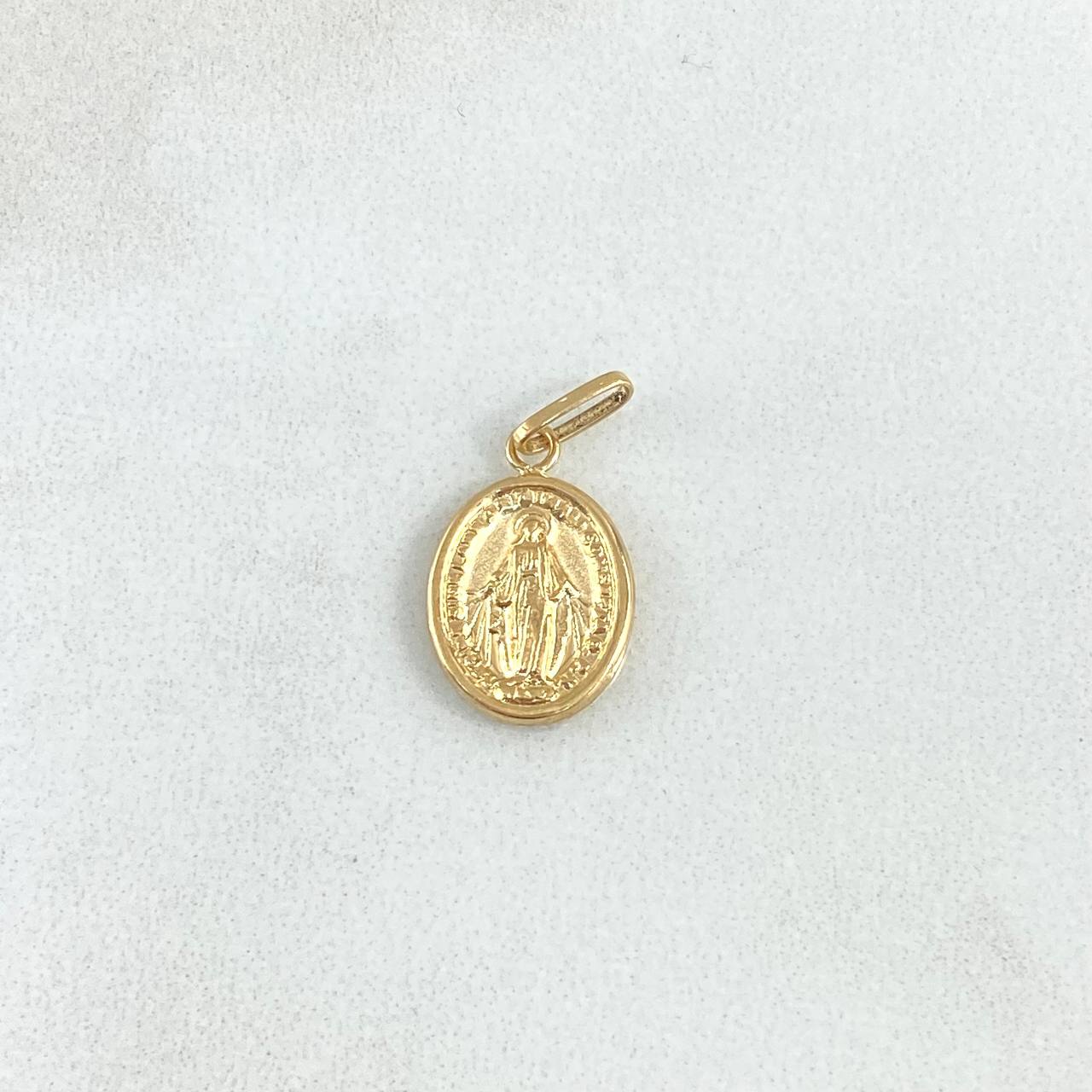 Dije Virgen Milagrosa 0.65gr / 1.8cm / Ovalada Plana Oro Amarillo 18K
