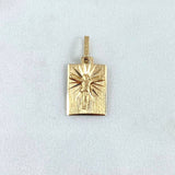 Pendant Christ Plate 1gr / 2cm / Textured 18K Yellow Gold