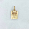 Pendant Rectangular Cross Christ Plate 1gr / 2cm / Textured 18K Yellow Gold ©