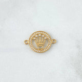 Charm Circle Crown 2.1gr / 2.2cm / White Zircons 18K Yellow Gold