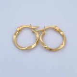 Candongas Kari 1.35gr / 2cm / Entorchadas Oro Amarillo 18K &