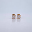 Stud Earrings Clover VCyA 0.7gr / Electrostatic White Yellow Gold 18K $