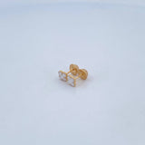 Stud Earrings Clover VCyA 0.7gr / Electrostatic White Yellow Gold 18K $