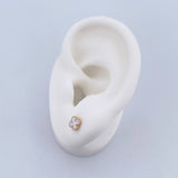Stud Earrings Clover VCyA 0.7gr / Electrostatic White Yellow Gold 18K $