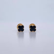 Stud Earrings Clover VCyA 0.7gr / Electrostatic Black Yellow Gold 18K $