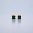 Stud Earrings Clover 0.7gr / Electrostatic Green Yellow Gold 18K $